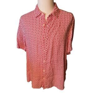 Vineyard Vines Micro Lobster Printed Linen Short Sleeve Shirt Men's Size XL